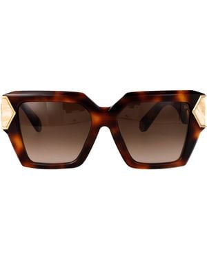 Philipp Plein Spp135M 0752 Acetate + Metal Sunglasses - Brown