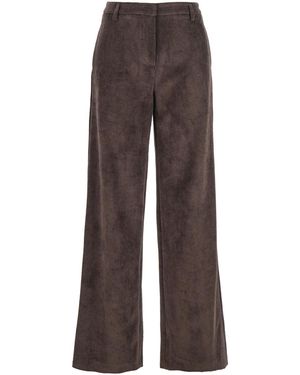 Le Plain Trousers With Belt Loops - Brown