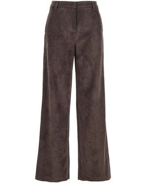 Le Plain Trousers With Belt Loops - Brown