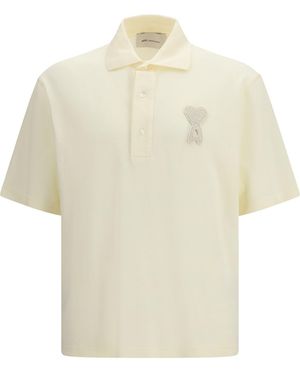 Ami Paris Ami De Coeur Polo - White
