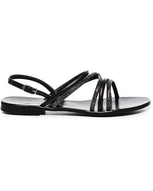 V73 Fredy Sandals With Rhinestones - White