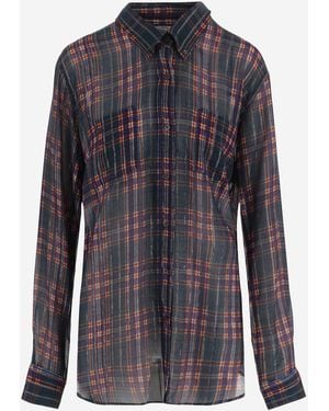 Dries Van Noten Check Pattern Viscose And Silk Shirt - Blue
