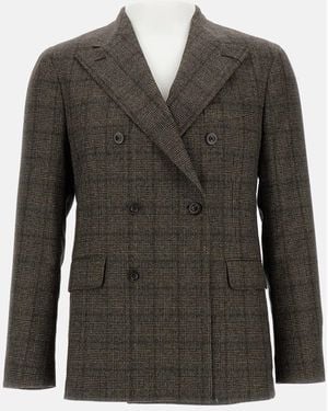Boglioli Double-Breasted Wool Blend Jacket - Black