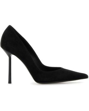 Le Silla Suede Bella Court Shoes - Black