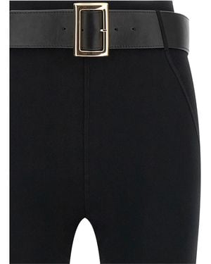 Self-Portrait Stretch Jersey Leggings With Belt - Black