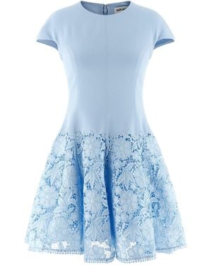 Self-Portrait Crepe Lace Dress - Blue
