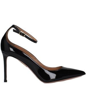 Aquazzura Leather High Heel Court Shoes - Black