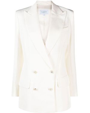 CASABLANCA Double-Breasted Tailored Blazer - White