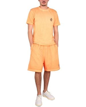 Marcelo Burlon Sunset Cross Regular T-Shirt Cotton T-Shirts - Orange