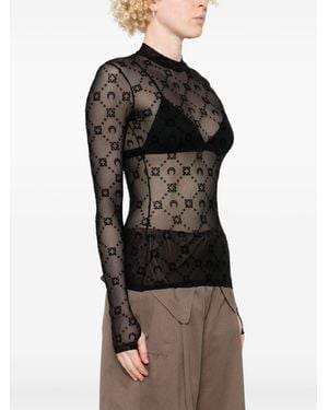 Marine Serre Moon Crewneck Top - Black