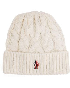 Moncler Virgin Wool Beanie Hat - White