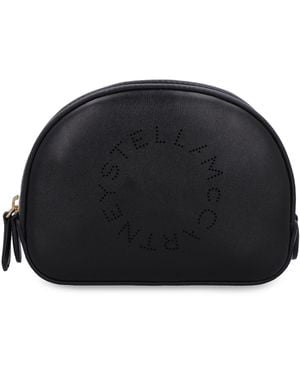 Stella McCartney Logo Wash Bag Polyurethane Make Up - Black