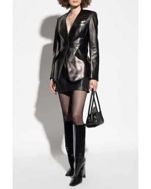 McQueen Leather Blazer - Black