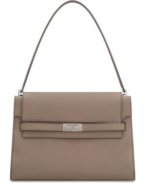 Tory Burch Shoulder Bag Lee Radziwill Grande Cow Hide Handbags - Brown