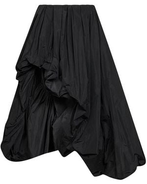 Jil Sander Lightweight Taffeta Asymmetric Draped Skirt - Black