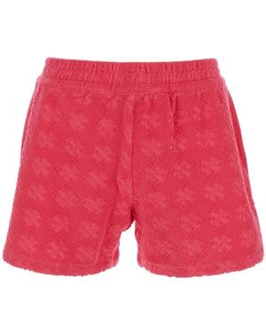 Tory Burch Shorts With Elastic Waist And Logo Embroidery - Red