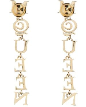 McQueen Logo Earrings Main: Brass - White