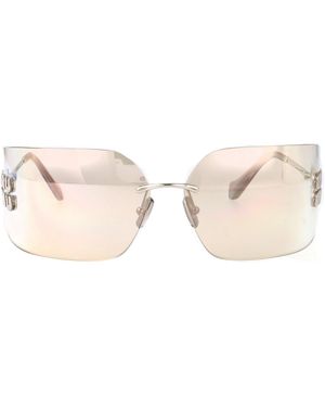 Miu Miu Miu Miu 0Mu Metal Rimless Sunglasses - Natural