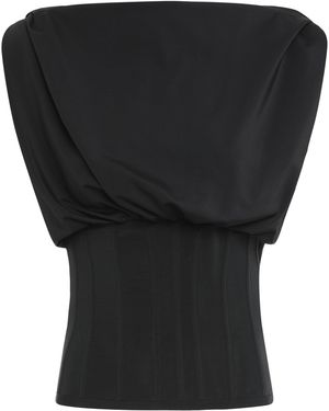 FROLOV Frolov Draped Technical Fabric Tank Top - Black
