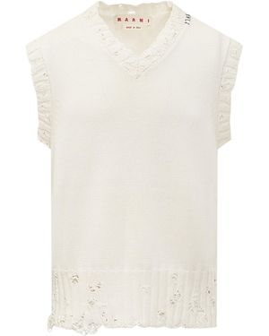 Marni Flower Detail Jumper - White