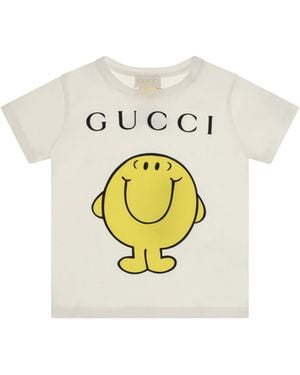 Gucci Mr. Happy T-Shirt Cotton T-Shirts - White