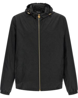 Versace 'Barocco' Jacquard Windbreaker - Black