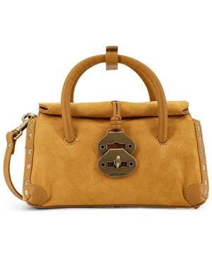 Zanellato Dotta Baby Suede Crossbody Bag - Brown