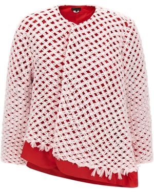 Comme des Garçons Tulle Weave Blazer - Red