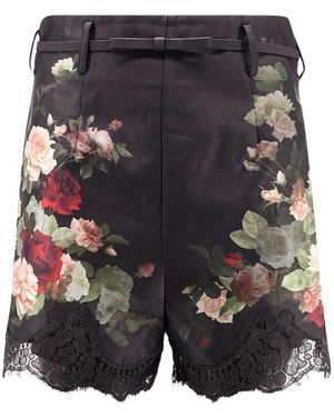 Zimmermann Hypnotic Lace Trim Silk And Cotton Short - Gray