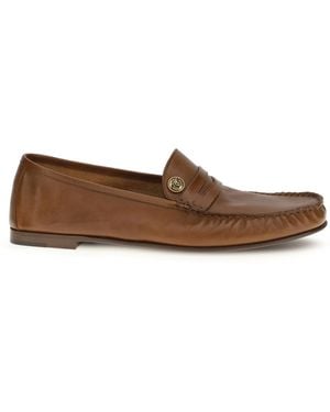 Versace Leather Loafers Calf Bos Taurus - White