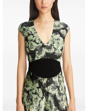 Tory Burch Printed Midi Dress - Green