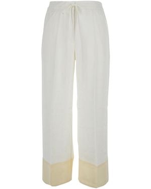 TOTEME Pants Satin Drawstring Pants - White