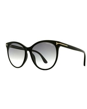 Tom Ford Sunglasses Cat Eye Full Rim, Shiny Frame And Smoke Gradient Lens Ft078701B - Black