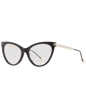 Philipp Plein Eyeglasses Cat Eye Full Rim, Shiny Frame And Clear Demo Lenses Lens Vpp037S0700 Sunglasses - Metallic