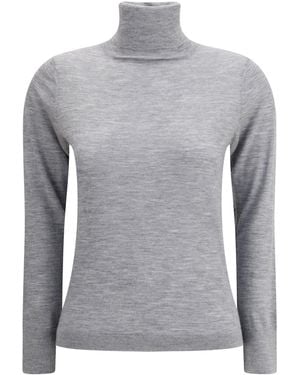 Allude Cashmere Turtleneck Sweater - Gray