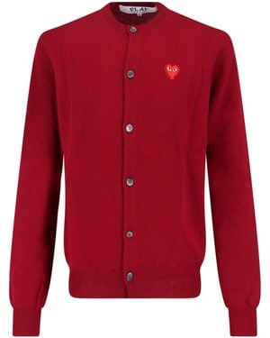 COMME DES GARÇONS PLAY Logo Cardigan - Red