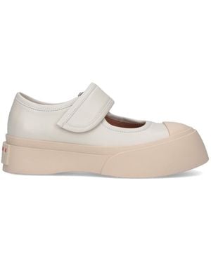 Marni Calfskin Mary Jane Trainers - White