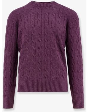 Brunello Cucinelli Cable Knit Cashmere Jumper - Purple