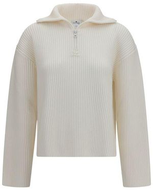 Courreges White Wool Oves Aries Sweatshirt - Grey