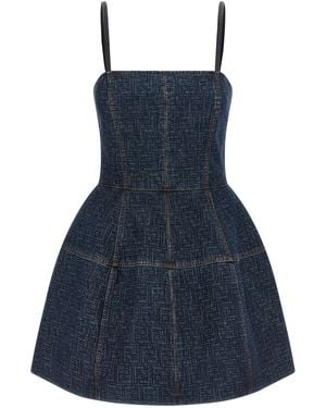 Fendi 'Ff' Denim Dress - Blue