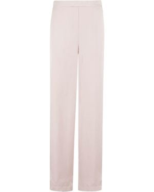 Theory Wide Pull On Fl Mode Silk Pantaloni - Pink