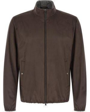 Herno Suede Effect Jacket - Brown