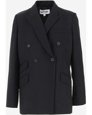 Partow Double-Breasted Wool Blazer - Black