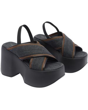 Vic Matié Sandals Fabric/Rubber Sole - Black