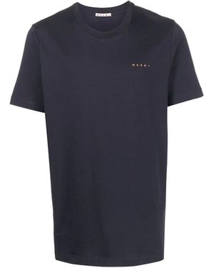 Marni Cotton Logo T-Shirt - Blue