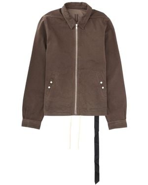 Rick Owens Jacket Zipfront Cotton - Brown