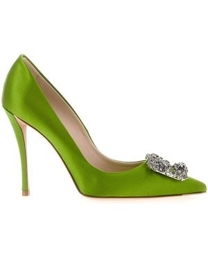 Roger Vivier Flower Strass Court Shoes - Green