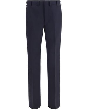 Prada Tailored Trousers Fleece Wool Ovis Aries - Blue