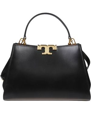 Tory Burch Leather Eleanor Satchel Bag - Black