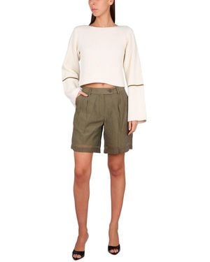Helmut Lang Helmut Lang Transparent Cupro Shorts - Natural